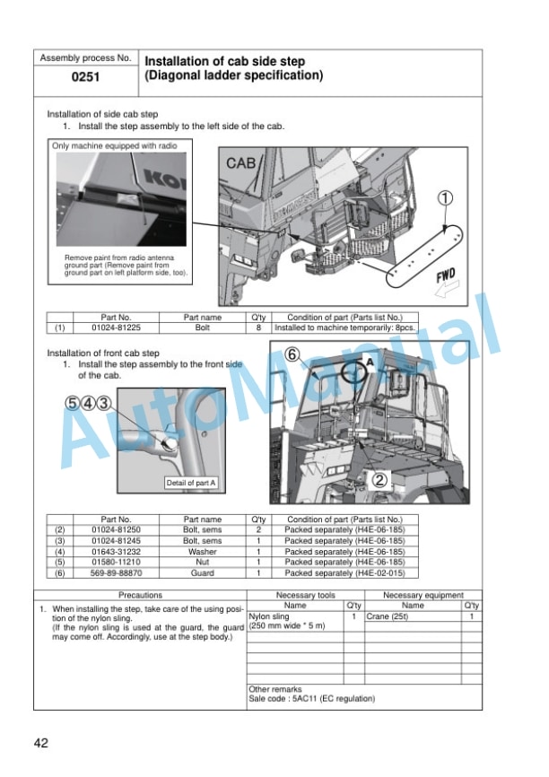 Komatsu HD465-7E0, HD605-7E0 Dump Truck Field Assembly Instruction GEN00046-05 3 Komatsu HD465-7E0, HD605-7E0 Dump Truck Field Assembly Instruction GEN00046-05 - Image 3