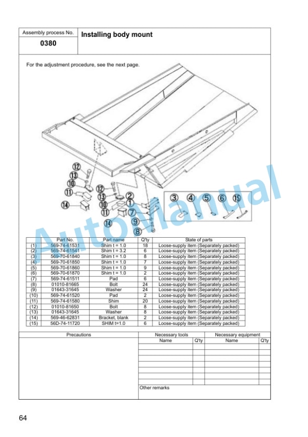 Komatsu HD465-7E0, HD605-7E0 Dump Truck Field Assembly Instruction GEN00046-05 4 Komatsu HD465-7E0, HD605-7E0 Dump Truck Field Assembly Instruction GEN00046-05 - Image 4