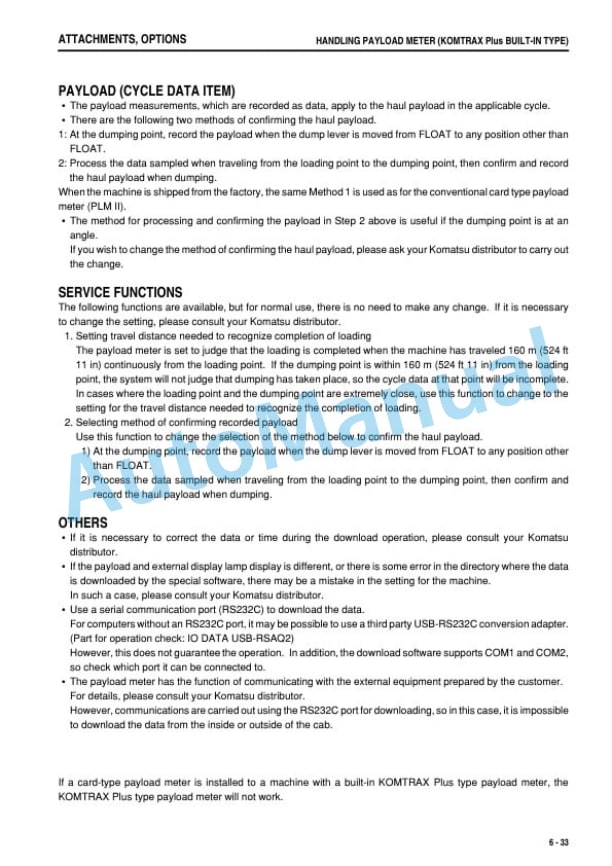Komatsu HD465-7E0, HD605-7E0 Dump Truck Operation and Maintenance Manual TEN00860-07-5
