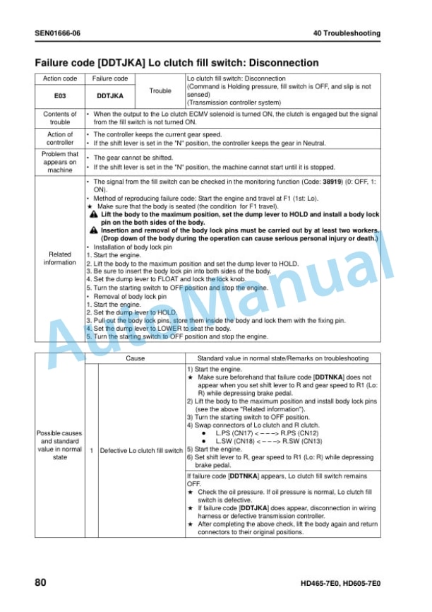 Komatsu HD465-7E0, HD605-7E0 Dump Truck Shop Manual SEN01081-19 4 Komatsu HD465-7E0, HD605-7E0 Dump Truck Shop Manual SEN01081-19 - Image 4