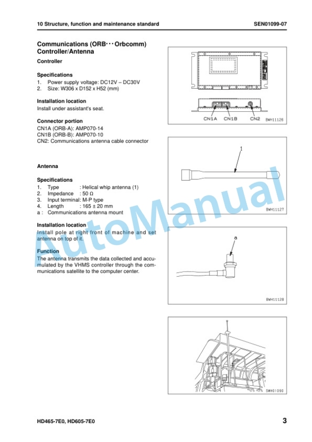 Alternative view of Komatsu HD465-7E0, HD605-7E0 Dump Truck Shop Manual SEN01081-25