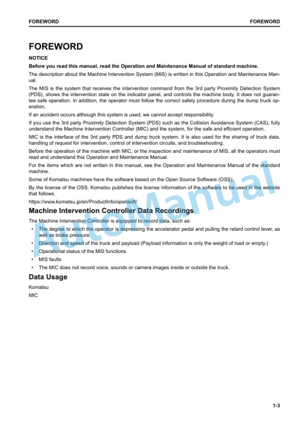 Komatsu HD465-7R Dump Truck Operation and Maintenance Manual PEN01625-02 2 Komatsu HD465-7R Dump Truck Operation and Maintenance Manual PEN01625-02 - Image 2