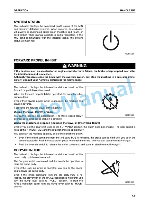 Komatsu HD465-7R Dump Truck Operation and Maintenance Manual PEN01625-02 5 Komatsu HD465-7R Dump Truck Operation and Maintenance Manual PEN01625-02 - Image 5
