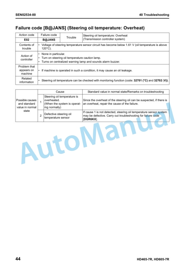 Komatsu HD465-7R, HD605-7R Galeo Dump Truck Shop Manual SEN02283-01 4 Komatsu HD465-7R, HD605-7R Galeo Dump Truck Shop Manual SEN02283-01 - Image 4
