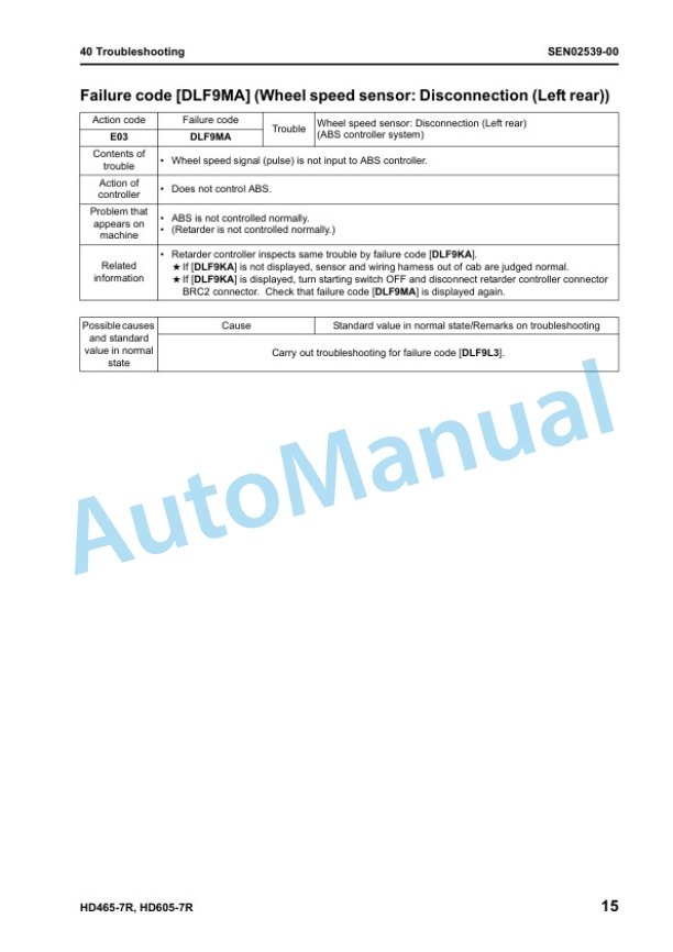 Komatsu HD465-7R, HD605-7R Galeo Dump Truck Shop Manual SEN02283-01 5 Komatsu HD465-7R, HD605-7R Galeo Dump Truck Shop Manual SEN02283-01 - Image 5