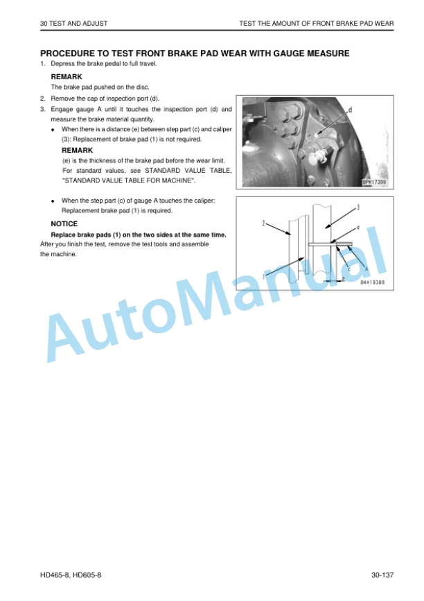 Alternative view of Komatsu HD465-8, HD605-8 Dump Truck Shop Manual SEN06605-04