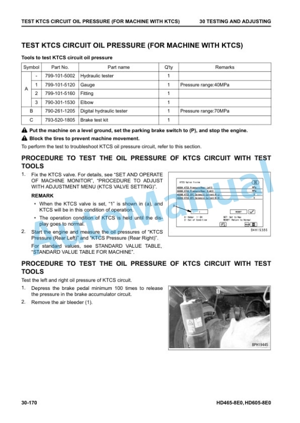 Alternative view of Komatsu HD465-8E0, HD605-8E0 Dump Truck Shop Manual SEN06768-06