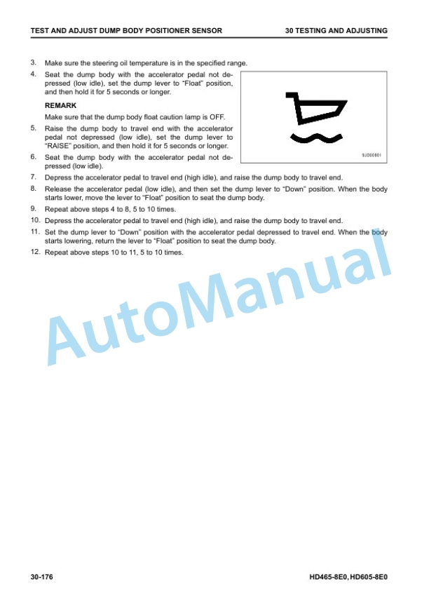 Alternative view of Komatsu HD465-8E0, HD605-8E0 Dump Truck Shop Manual SEN06768-08