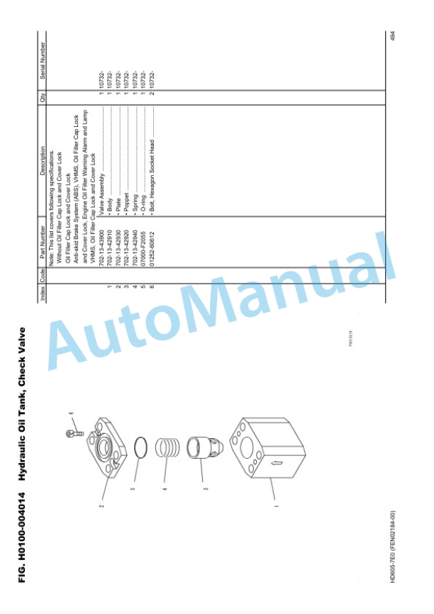 Komatsu HD605-7E0 Dump Truck Parts Manual EEPC023700 3 Komatsu HD605-7E0 Dump Truck Parts Manual EEPC023700 - Image 3