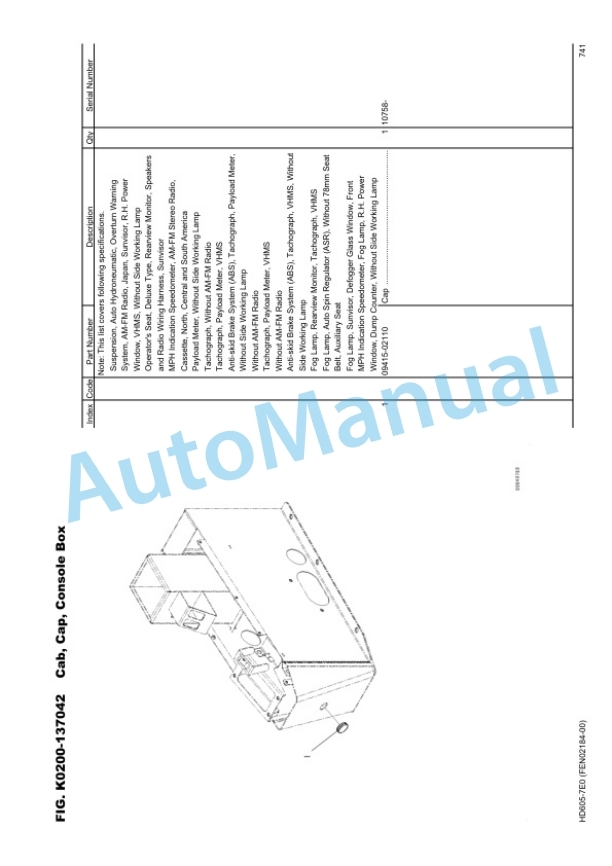 Komatsu HD605-7E0 Dump Truck Parts Manual EEPC023700 4 Komatsu HD605-7E0 Dump Truck Parts Manual EEPC023700 - Image 4