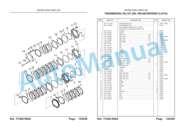 Komatsu HD785-5 Dump Truck Parts Manual LEPBH78500 3 Komatsu HD785-5 Dump Truck Parts Manual LEPBH78500-3