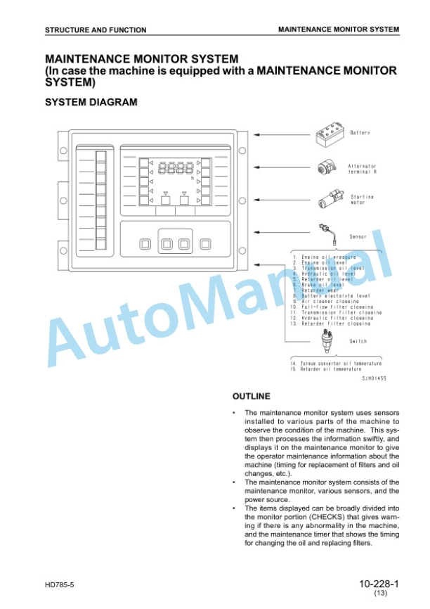 Alternative view of Komatsu HD785-5, HD985-5 Dump Truck Shop Manual SEBM013917