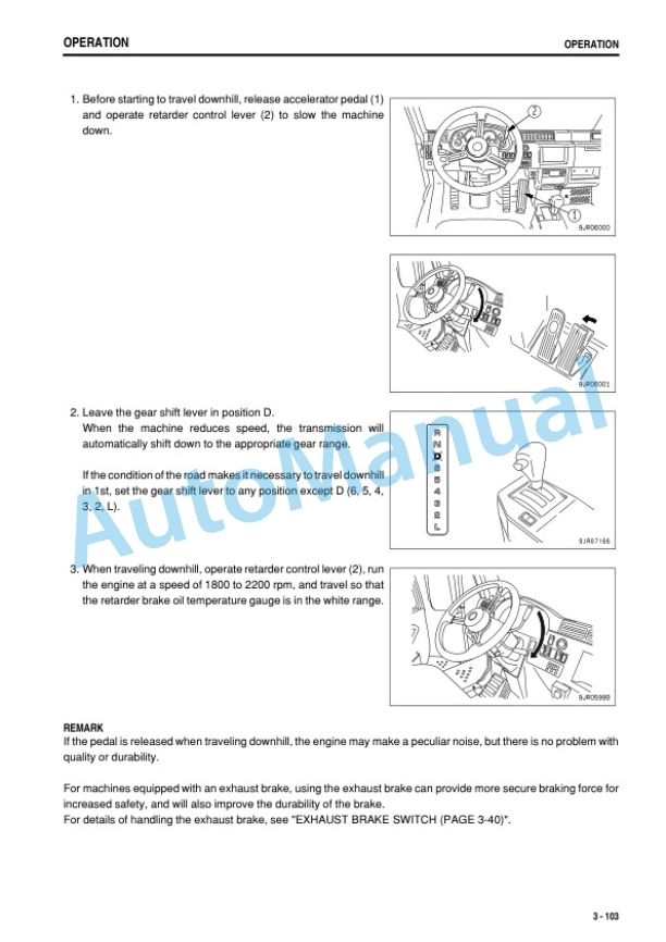 Komatsu HD785-7 Dump Truck Operation and Maintenance Manual PEN01174-08-3