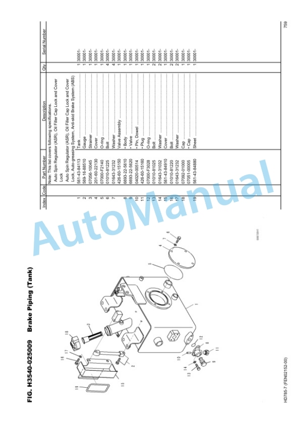 Komatsu HD785-7 Dump Truck Parts Manual EEPC025300 4 Komatsu HD785-7 Dump Truck Parts Manual EEPC025300 - Image 4