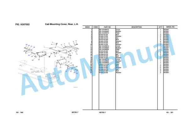 Komatsu HD785-7 Dump Truck Parts Manual FEN02186-00-NI-02 5 Komatsu HD785-7 Dump Truck Parts Manual FEN02186-00-NI-02 - Image 5