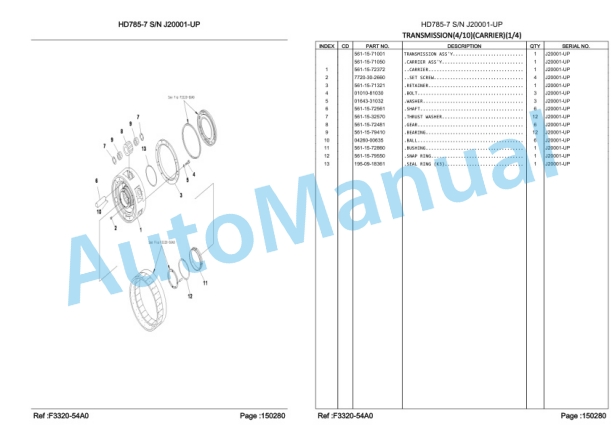 Komatsu HD785-7 Dump Truck Parts Manual LEPBH78701 3 Komatsu HD785-7 Dump Truck Parts Manual LEPBH78701-3