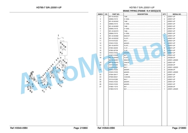 Komatsu HD785-7 Dump Truck Parts Manual LEPBH78701 4 Komatsu HD785-7 Dump Truck Parts Manual LEPBH78701-4