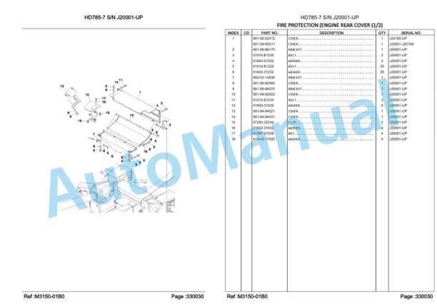 Komatsu HD785-7 Dump Truck Parts Manual LEPBH78701 5 Komatsu HD785-7 Dump Truck Parts Manual LEPBH78701-5