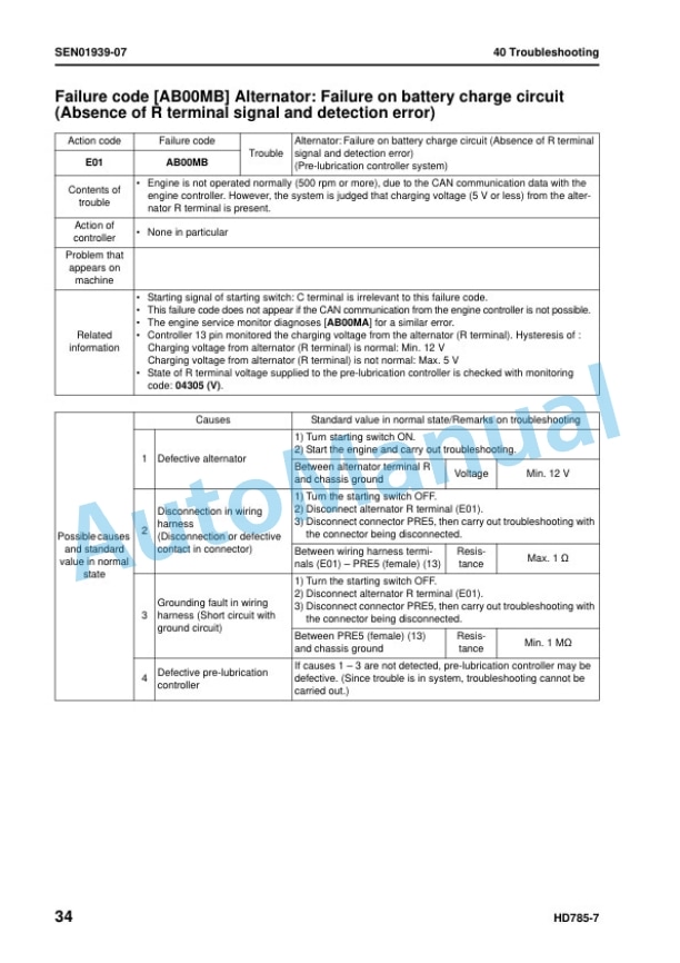 Komatsu HD785-7 Dump Truck Shop Manual SEN01274-39 3 Komatsu HD785-7 Dump Truck Shop Manual SEN01274-39 - Image 3