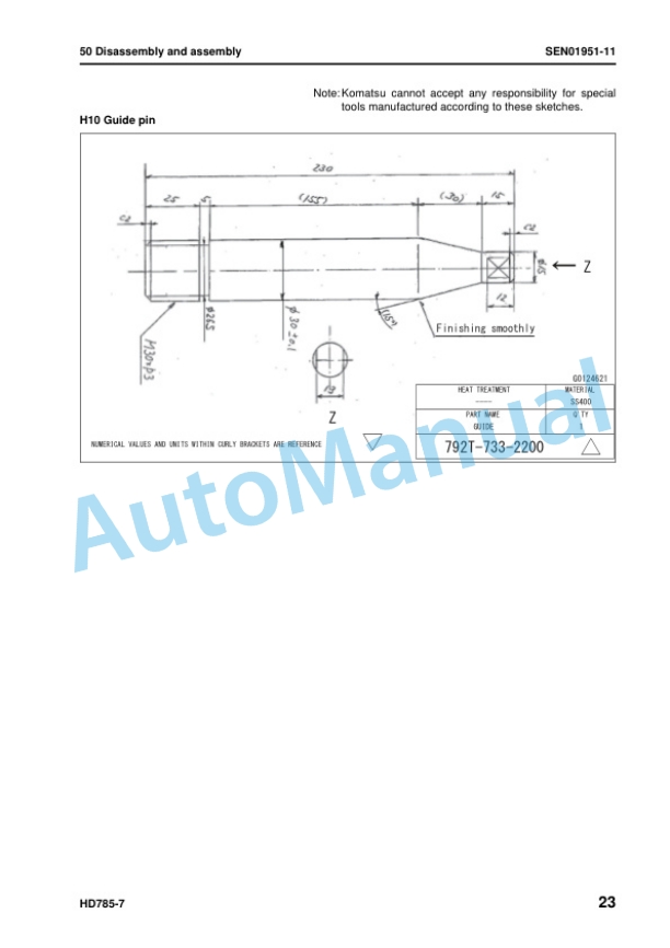 Komatsu HD785-7 Dump Truck Shop Manual SEN01274-39 5 Komatsu HD785-7 Dump Truck Shop Manual SEN01274-39 - Image 5
