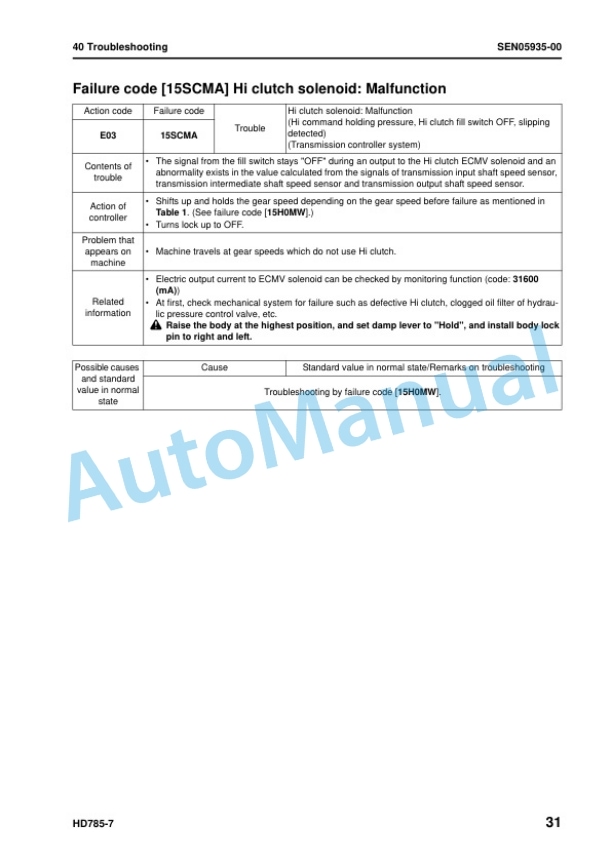 Komatsu HD785-7 Dump Truck Shop Manual SEN05900-03 3 Komatsu HD785-7 Dump Truck Shop Manual SEN05900-03 - Image 3