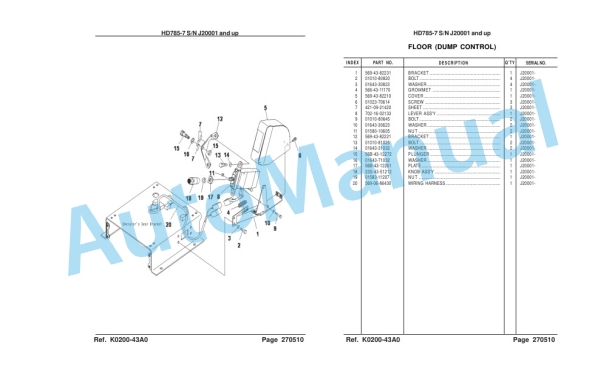 Komatsu HD785-7 Galeo Dump Truck Parts Manual LEPBH78700 5 Komatsu HD785-7 Galeo Dump Truck Parts Manual LEPBH78700-5