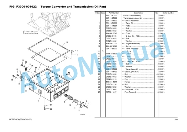 Komatsu HD785-8E0, SAA12V140E-7 Parts Manual FEN04789-00 3 Komatsu HD785-8E0, SAA12V140E-7 Parts Manual FEN04789-00-3