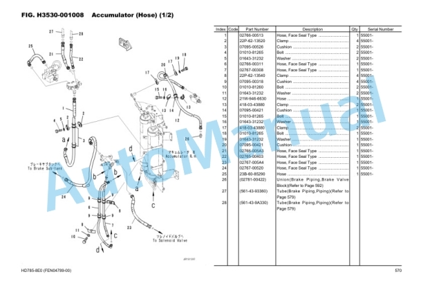 Komatsu HD785-8E0, SAA12V140E-7 Parts Manual FEN04789-00 4 Komatsu HD785-8E0, SAA12V140E-7 Parts Manual FEN04789-00-4
