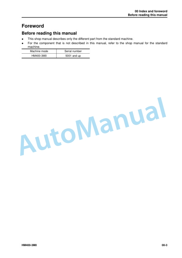 Komatsu HM400-3M0 Articulated Dump Truck Shop Manual SEN06512-00 2 Komatsu HM400-3M0 Articulated Dump Truck Shop Manual SEN06512-00 - Image 2