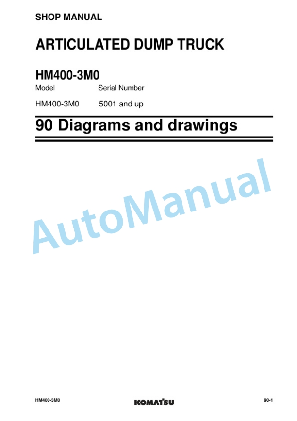 Komatsu HM400-3M0 Articulated Dump Truck Shop Manual SEN06512-00 5 Komatsu HM400-3M0 Articulated Dump Truck Shop Manual SEN06512-00 - Image 5