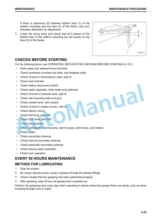 Komatsu HM400-5 Articulated Dump Truck Operation and Maintenance Manual EENAM03510 5 Komatsu HM400-5 Articulated Dump Truck Operation and Maintenance Manual EENAM03510 - Image 5