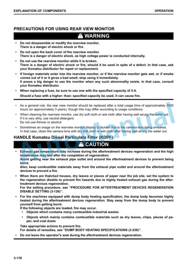 Komatsu HM400-5 Articulated Dump Truck Operation and Maintenance Manual EENAM03512 3 Komatsu HM400-5 Articulated Dump Truck Operation and Maintenance Manual EENAM03512 - Image 3