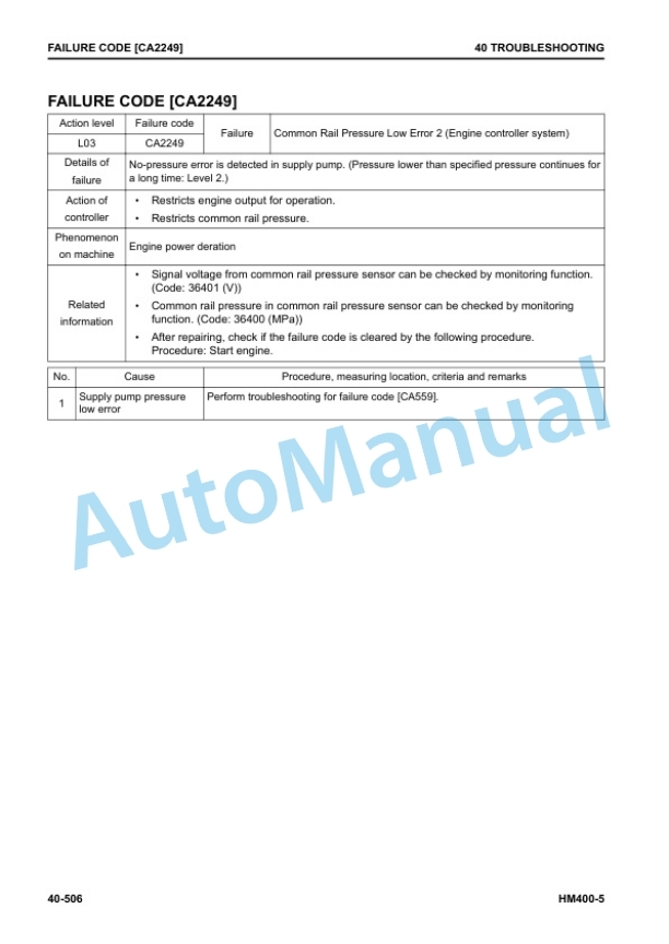 Komatsu HM400-5 Articulated Dump Truck Shop Manual SEN06519-14 3 Komatsu HM400-5 Articulated Dump Truck Shop Manual SEN06519-14 - Image 3