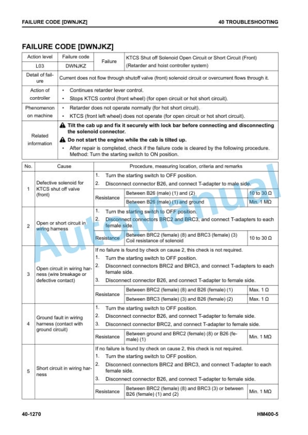 Komatsu HM400-5 Articulated Dump Truck Shop Manual SEN06519-19 4 Komatsu HM400-5 Articulated Dump Truck Shop Manual SEN06519-19 - Image 4