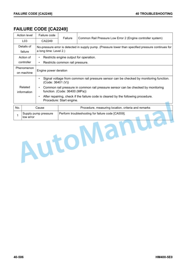 Komatsu HM400-5E0 Articulated Dump Truck Shop Manual SEN06747-04 3 Komatsu HM400-5E0 Articulated Dump Truck Shop Manual SEN06747-04 - Image 3