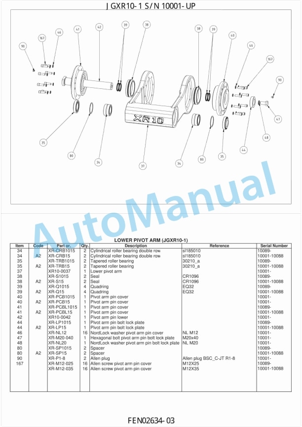 Komatsu JGXR10-1 Parts Manual FEN02634-03 1 Komatsu JGXR10-1 Parts Manual FEN02634-03