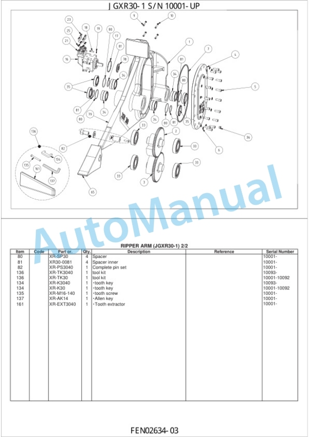 Komatsu JGXR10-1 Parts Manual FEN02634-03 3 Komatsu JGXR10-1 Parts Manual FEN02634-03-3