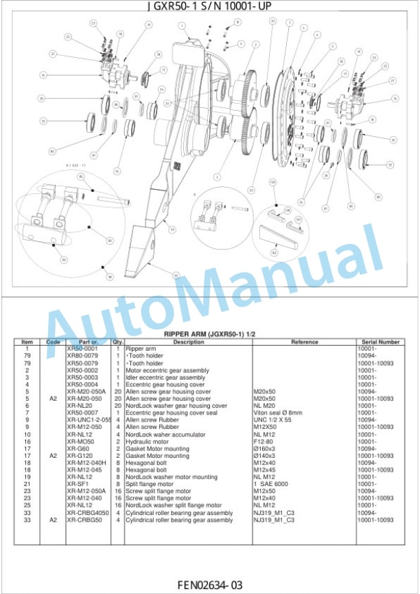 Komatsu JGXR10-1 Parts Manual FEN02634-03 4 Komatsu JGXR10-1 Parts Manual FEN02634-03-4