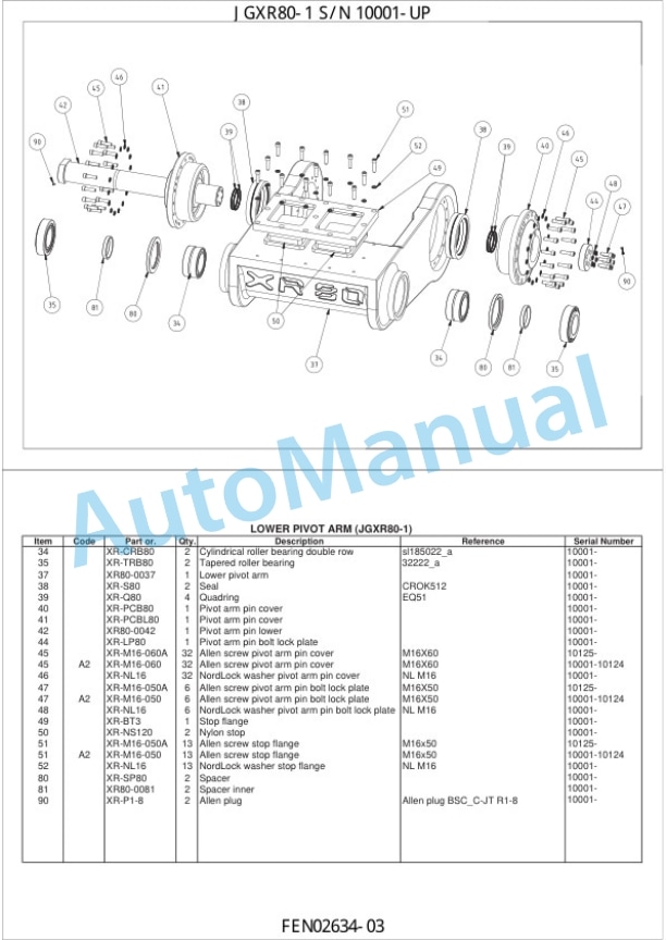 Komatsu JGXR10-1 Parts Manual FEN02634-03 5 Komatsu JGXR10-1 Parts Manual FEN02634-03-5