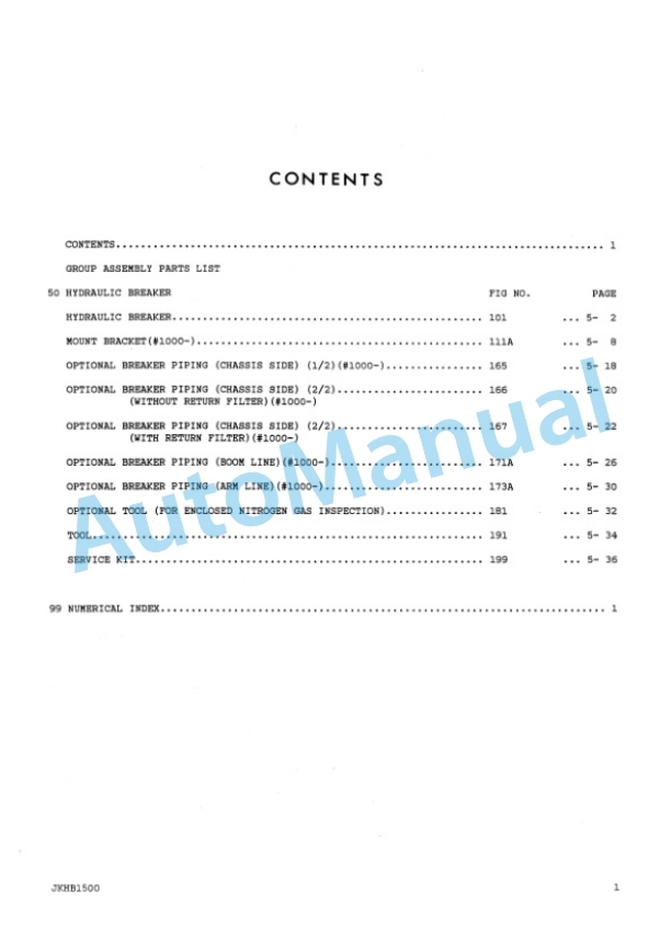 Komatsu JKHB1500 Hydraulic Breaker Operation and Maintenance Manual SEAP000802-5