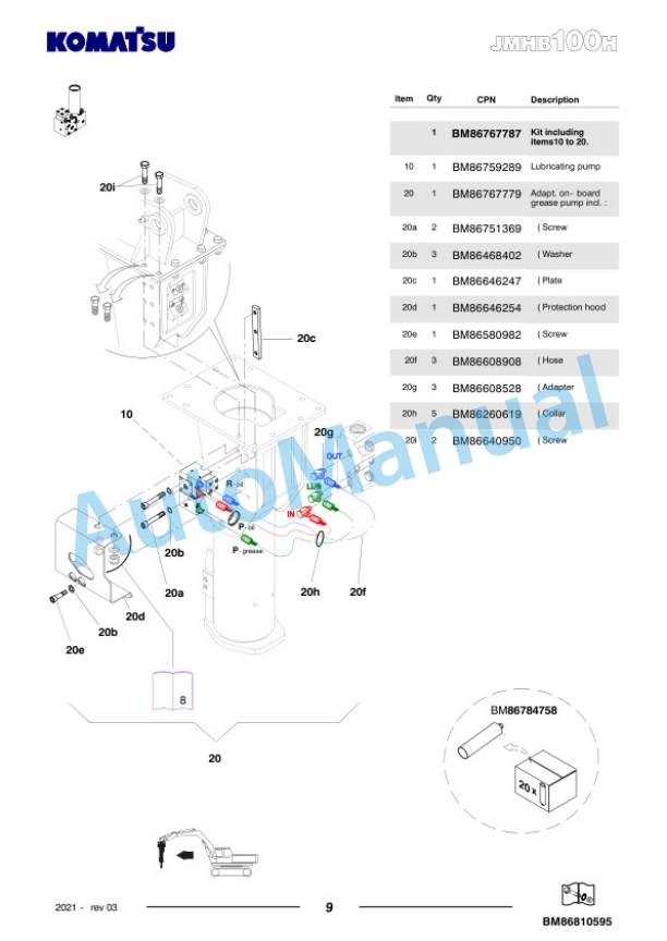 Komatsu JMHB100H-1 Hydraulic Breaker Parts Manual FEN04365-03 4 Komatsu JMHB100H-1 Hydraulic Breaker Parts Manual FEN04365-03-4