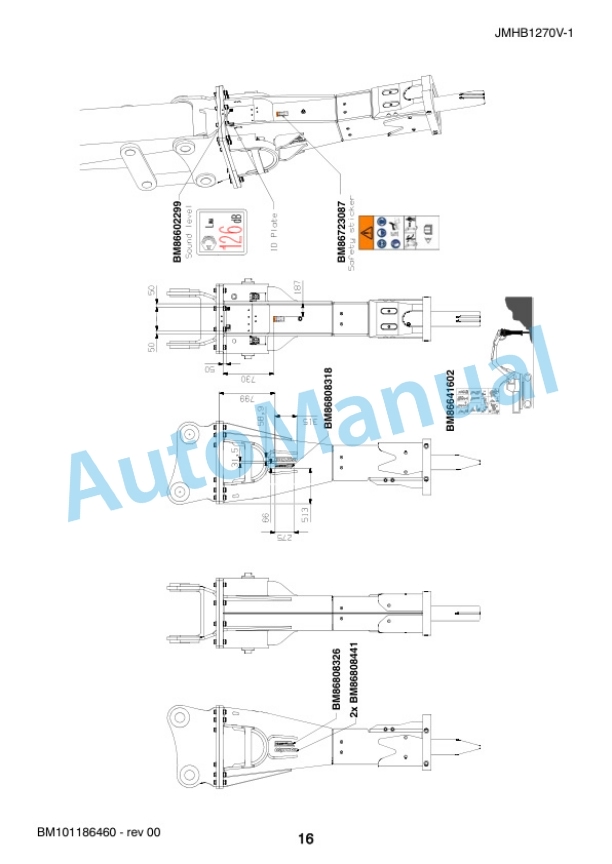 Komatsu JMHB1270V-1 Hydraulic Breaker Parts Manual FEN04373-00 4 Komatsu JMHB1270V-1 Hydraulic Breaker Parts Manual FEN04373-00-4