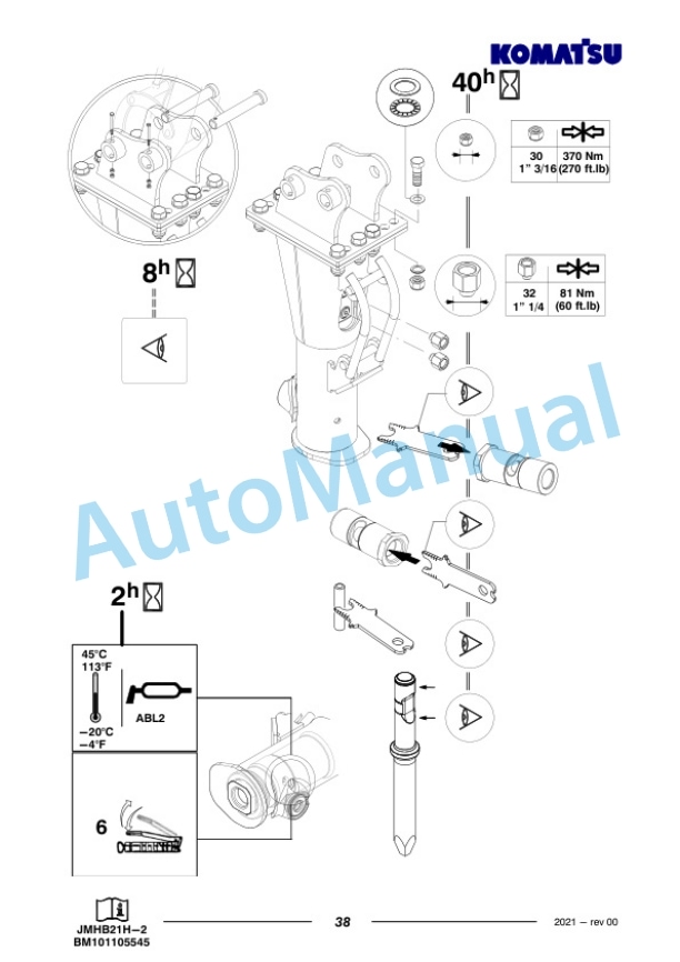 Komatsu JMHB21H-2 Hydraulic Breaker Operation and Maintenance Manual PEN01729-00-4
