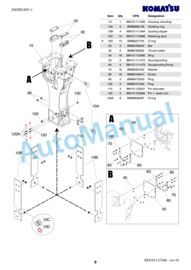 Komatsu JMHB230V-1 Hydraulic Breaker Parts Manual FEN04374-00 3 Komatsu JMHB230V-1 Hydraulic Breaker Parts Manual FEN04374-00-3
