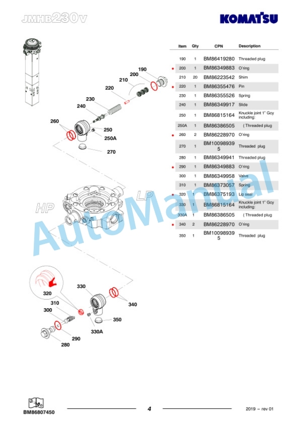 Komatsu JMHB230V-1 Hydraulic Breaker Parts Manual FEN04374-01 2 Komatsu JMHB230V-1 Hydraulic Breaker Parts Manual FEN04374-01-2