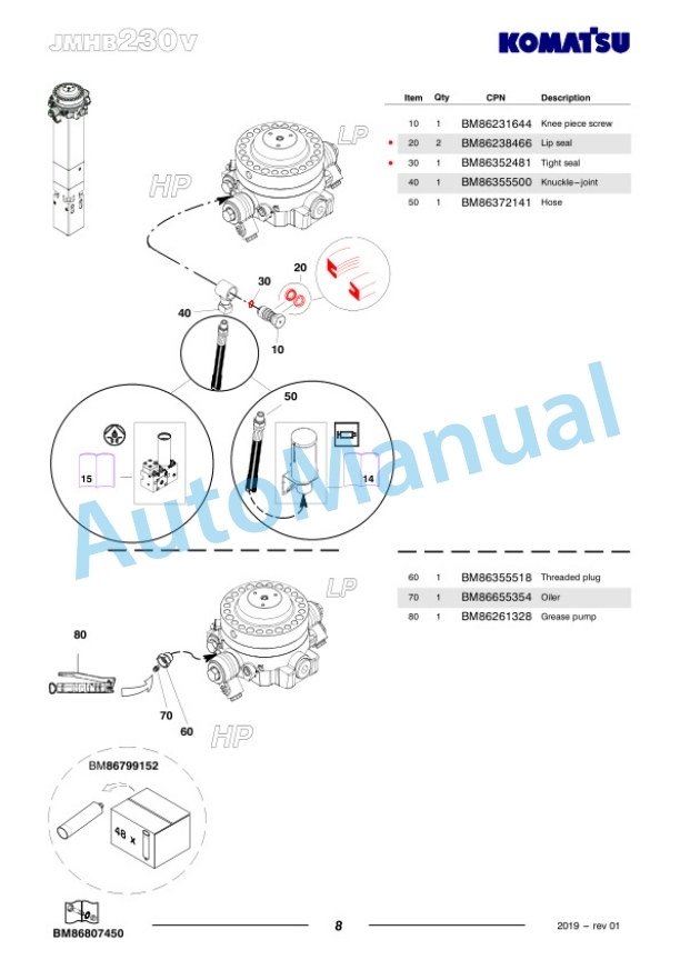 Komatsu JMHB230V-1 Hydraulic Breaker Parts Manual FEN04374-01 3 Komatsu JMHB230V-1 Hydraulic Breaker Parts Manual FEN04374-01-3