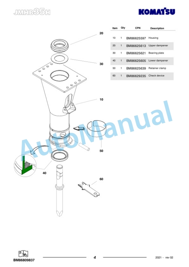 Komatsu JMHB35H-1 Hydraulic Breaker Parts Manual FEN04358-02 3 Komatsu JMHB35H-1 Hydraulic Breaker Parts Manual FEN04358-02-3