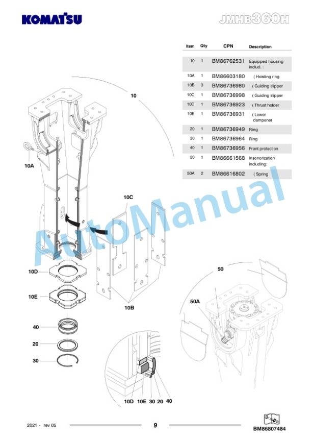 Komatsu JMHB360H-1 Hydraulic Breaker Parts Manual FEN04369-05 3 Komatsu JMHB360H-1 Hydraulic Breaker Parts Manual FEN04369-05-3