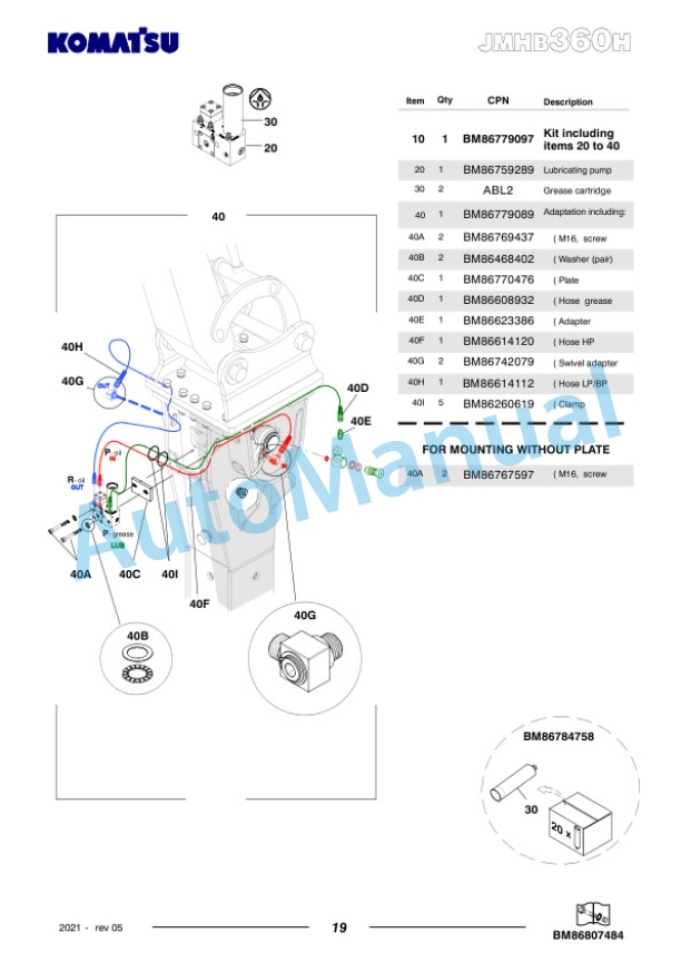 Komatsu JMHB360H-1 Hydraulic Breaker Parts Manual FEN04369-05 5 Komatsu JMHB360H-1 Hydraulic Breaker Parts Manual FEN04369-05-5