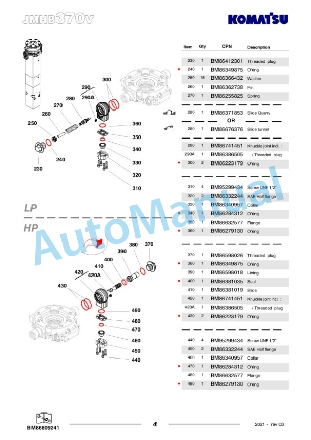 Komatsu JMHB370V-1 Hydraulic Breaker Parts Manual FEN04375-03 2 Komatsu JMHB370V-1 Hydraulic Breaker Parts Manual FEN04375-03-2